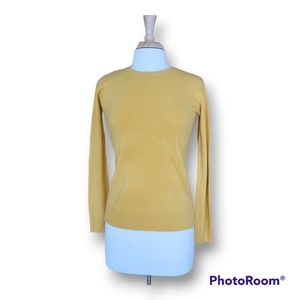 Marks & Spencer, Yellow, Round Neck Long Sleeve Sweater. Size UK 6)